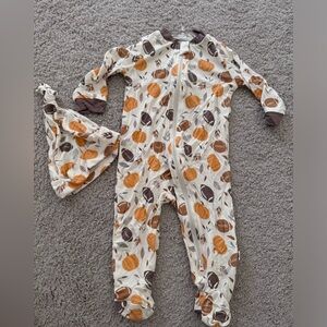 Adorable Pumpkin and Football Kids Footie